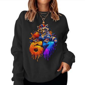 67 Basketball Waschbär Drip Kinder Jungen Jugend Mädchen Brainrot Sweatshirt Frauen - Seseable
