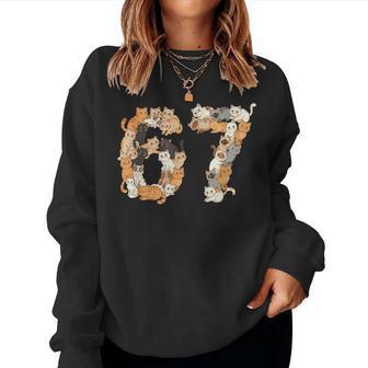 67 Camicia Con Gatti Meme Ragazzi Ragazze Gattini 67 Catixeven Women Sweatshirt - Novitaregali
