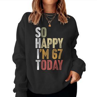 67 Year Old Decorations Gag 67Th Birthday Women Sweatshirt - Thegiftio UK