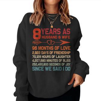 8 Años Como Marido Y Esposa Regalo De 8 Aniversario Para Parejas Sudadera Mujer - Regaloses