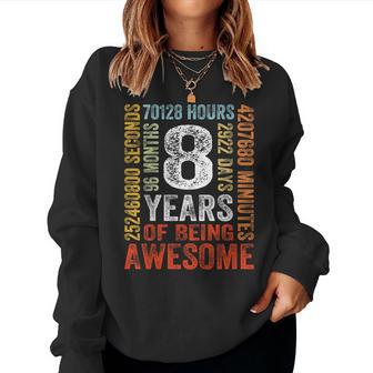8 Year Old Birthday Boy Girl 8Th Birthday Kids Eight Bday Women Sweatshirt - Thegiftio UK