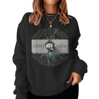 8647 Chiffres Romains Lxxxvi Xlvii Foudre Furtif Sweat-shirt pour femme - Cadeauxyz