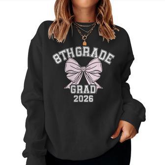 8Th Grade Bow 2026 Middle School Graduation Women Sweatshirt - Thegiftio UK