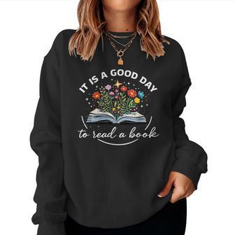 Adorable Floral Buen Día Para Leer Un Amante De La Biblioteca De Libros Sudadera Mujer - Regaloses