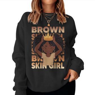 African Girls Brown Skin Girl Black Melanin Junenth Girls Women Sweatshirt - Thegiftio UK