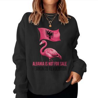 Albanien Flagge Pink Flamingo Albania Is Not Forale Sweatshirt Frauen - Geschenkecke