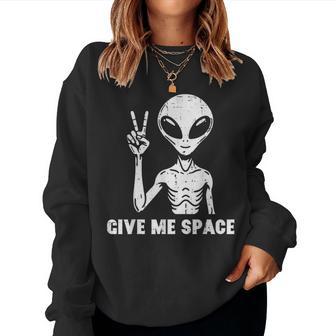 Alien Peace Give Me Space Humor Joke Kids Women Sweatshirt - Thegiftio UK