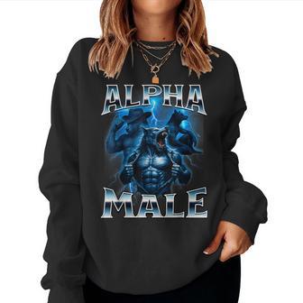 Alpha Male Wolf Meme Sigma Embarrassing Brainrot Sarcastic Women Sweatshirt - Thegiftio UK