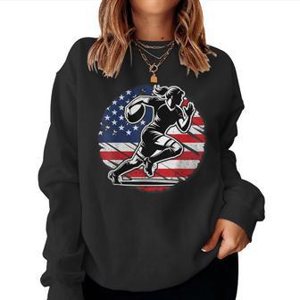 American Rugby Player Woman Flag Usa United States Women Sweatshirt - Thegiftio UK