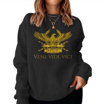 Ancient Roman Legion Eagle Julius Caesar -Eniidiici In Mangas Sudadera Mujer - Regaloses
