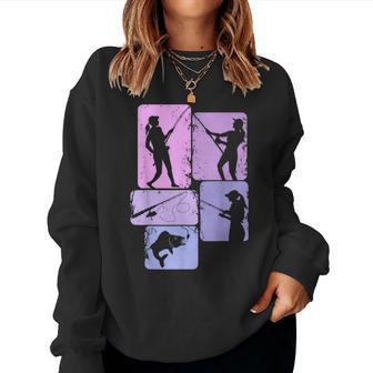 Angeln Fischen Fischer Anglerin Angel Mädchen Damen Sweatshirt Frauen - Seseable