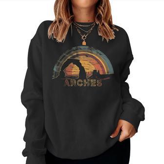 Arches Us National Park Vintage Kids Retro Women Sweatshirt - Thegiftio UK