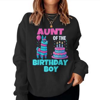 Aunt Of Birthday Boy Llama Pinata Party Family Mathing Women Women Sweatshirt - Thegiftio UK