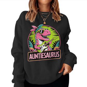 Aunt Dino Auntiesaurus Dinosaur Birthday Auntie New Aunt Women Sweatshirt - Thegiftio UK