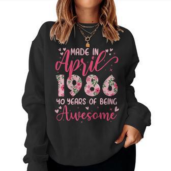 Avril 1986 Cool Cadeau Anniversaire 40 Ans Pour S Sweat-shirt pour femme - Cadeauxyz