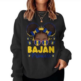 Bajan Princess Barbados Flag Proud Afro Barbadian Girl Women Sweatshirt - Thegiftio UK