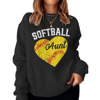 Ball Aunt Heart Softball Women Sweatshirt - Thegiftio UK