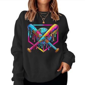 Baseball Drip For Boys & Girls Ice Cream Drip Youth Baseball Women Sweatshirt - Thegiftio UK