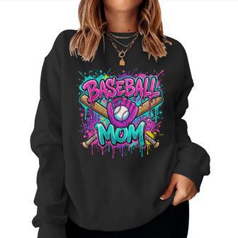 Baseball Mom Drip Mama Of Both Mother's Day Game Day Womens Women Sweatshirt - Monsterry
