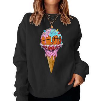 Basketball Hoop Ice Cream Drip Sport Player Boys Girls Youth Women Sweatshirt - Thegiftio UK