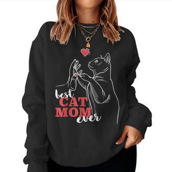 Best Cat Mom Ever La Mejor Madre De Gatos Del Mundo Sudadera Mujer - Regaloses