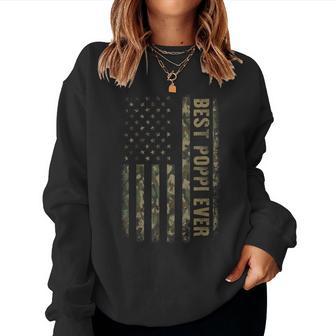 Best Poppi Ever Camouflage American Flag Father's Day For Men Women Sweatshirt - Thegiftio UK