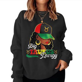 Big Taurus Energy Black Afro Girls Astrology Horoscope Women Sweatshirt - Thegiftio UK