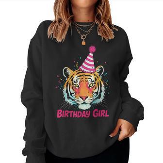 Birthday Girl Tiger Tiger Girls Happy Birthday Women Sweatshirt - Thegiftio UK
