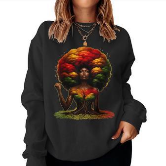 Black Girl Magic Afro Melanin Queen African American Women Women Sweatshirt - Thegiftio UK