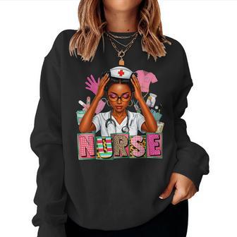 Black History Month African American Nurse For Melanin Women Women Sweatshirt - Thegiftio UK