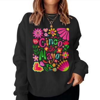 Boho Floral Cinco De Mayo Mexican Party Women Women Sweatshirt | Mazezy
