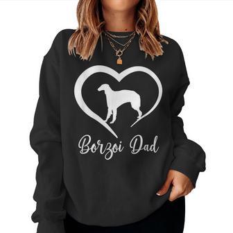 Borzoi Dad -Agoma A Forma Di Cuore Borzoi Women Sweatshirt - Novitaregali