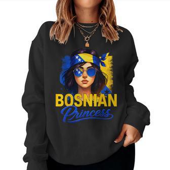 Bosnian Princess Girl Cute Bosnia Flag Pride Kids Women Sweatshirt - Thegiftio UK