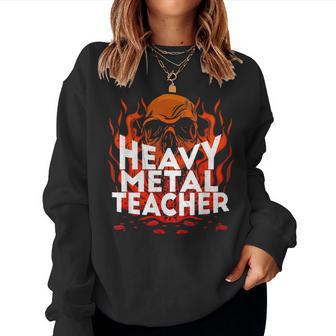 Brutal Heavy Metal Crew Heavy Metal Maestro Calavera En Llamas Sudadera Mujer - Regaloses
