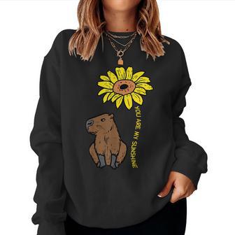 Capybara Sunflower You Are My Sunshine Capy Girls Kids Women Sweatshirt - Thegiftio UK