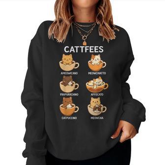 Cattfees Cute Cats Coffee Lovers Women Women Sweatshirt - Thegiftio UK