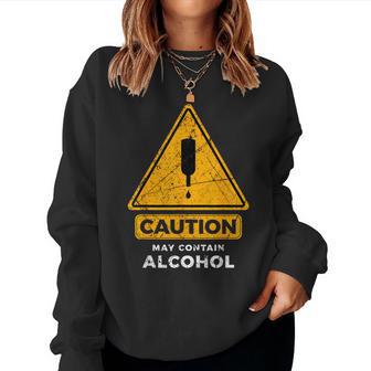 Caution Drunk Tipsy Bevitore Diino Women Sweatshirt - Novitaregali