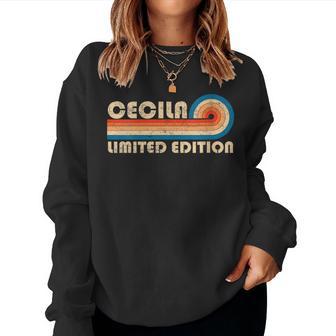 Cecila Retro 70S 80Sunsettripe Sweat-shirt pour femme - Cadeauxyz