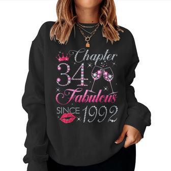 Chapter 34 Fabulous Since 1992 34Th Birthday For Women Women Sweatshirt - Thegiftio UK