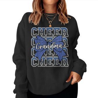 Cheer Grandma Bow Sport Cheerleader Cheerleading Blue Women Sweatshirt - Thegiftio
