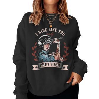 Chica Motociclista Morocycle Motoehículo Racer Regalo Sudadera Mujer - Regaloses