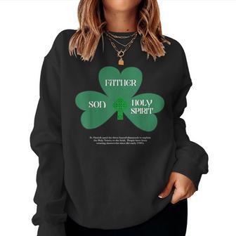 Christian St Patrick's Day Religious Trinity Clover Leaf God Women Sweatshirt - Thegiftio UK