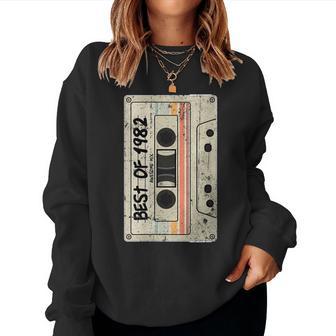 Cinta De Casete Retro Cumpleaños Nacidos 1982 Mejor De 1982 Cuello Sudadera Mujer - Regaloses