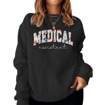 Cma Floral Certified Medical Assistant Nursing Nurse Women Women Sweatshirt - Monsterry