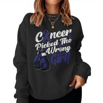 Colorectal Cancer Colon Picked Wrong Girl Awareness Support Women Sweatshirt - Monsterry