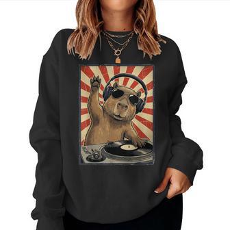 Cool Retro Capybara Dj Capybaras Music Hombres Es Sudadera Mujer - Regaloses