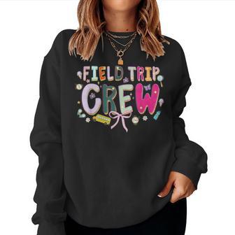 Coquette Field Trip Crew School Bus Field Day Teacher Women Sweatshirt - Thegiftio