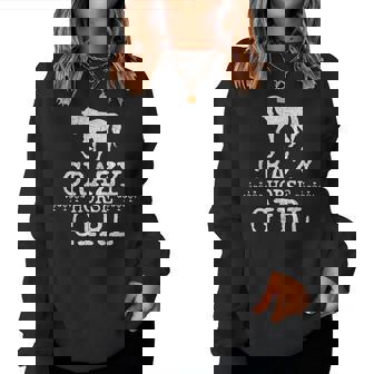 Crazy Horse Girl 、ストレスを感じたエクエストリアン愛好家へのギフト レディーススウェットシャツ - Kawaiitshirt