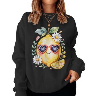 Cute Lemons Fruit Girls & Who Adore Loves Lemon Women Sweatshirt - Thegiftio UK