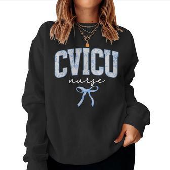 Cvicu Nurse Coquette Floral Cardiovascular Nursing School Women Sweatshirt - Thegiftio UK